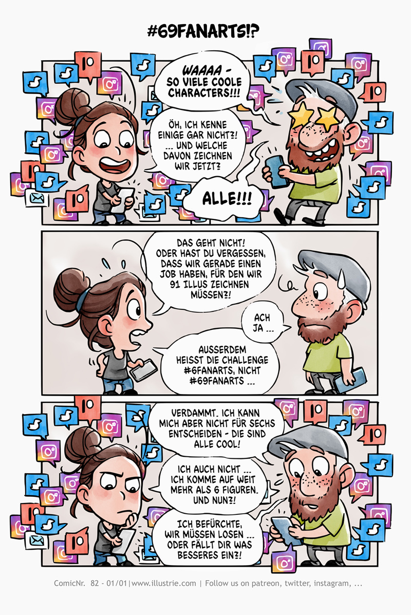 Autobiografischer Comic zur Auswahl der #sixFanArts-Challenge im funny Chibi-Style gezeichnet. // Autobiographical comic for the selection of the #sixFanArts-Challenge drawn in funny Chibi-Style. 
.
#sixfanarts #drawingchallenge #comic #diarycomic #illustration #autobiographic #autobiocomic #comicstyle #chibi #cute #funny #cartoonstyle #minime #chibime #voting #socialmedia #twitter #instagram #handy #mobile #decision #entscheidung 
